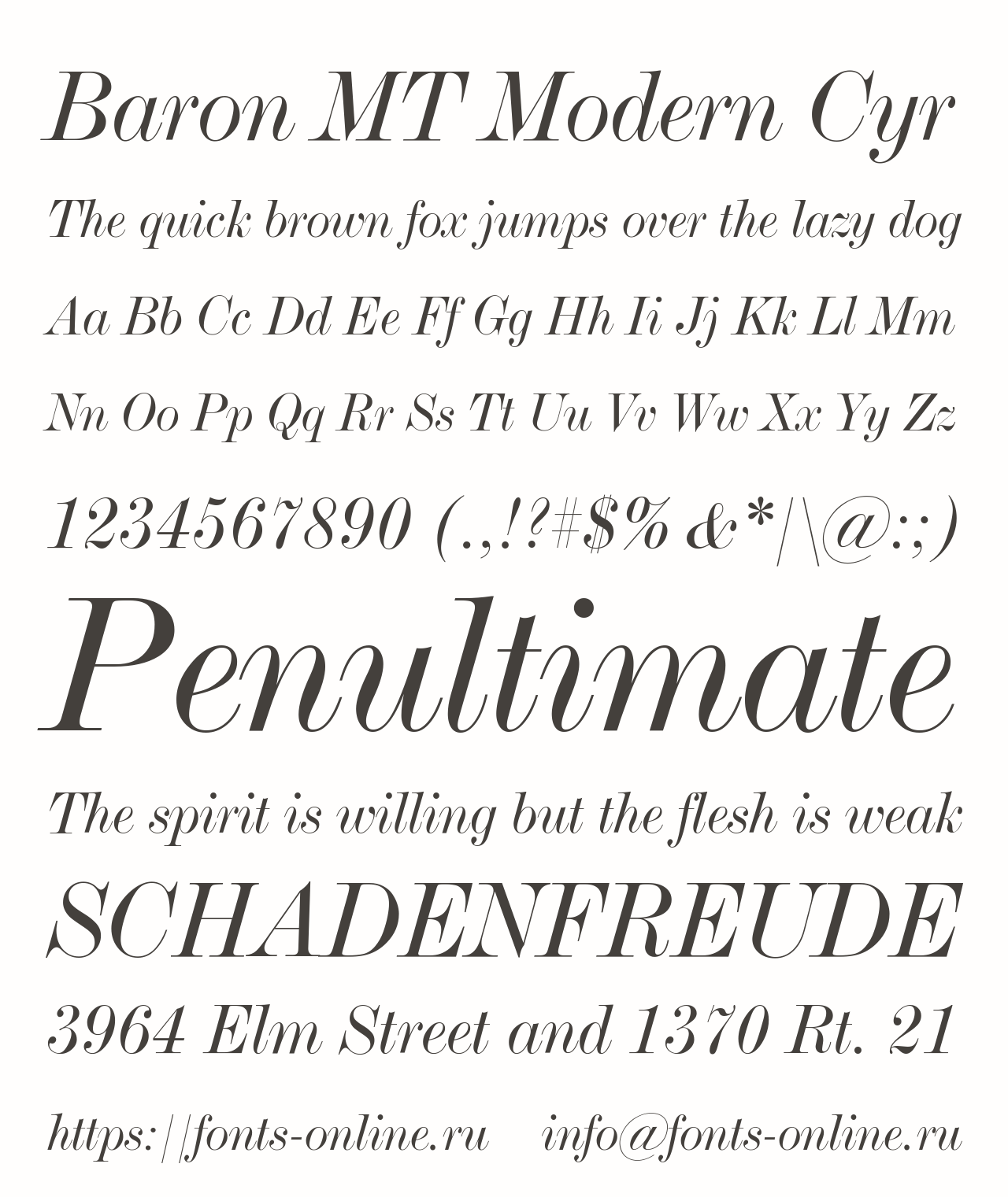 Baron MT Modern Cyr Free Font Download